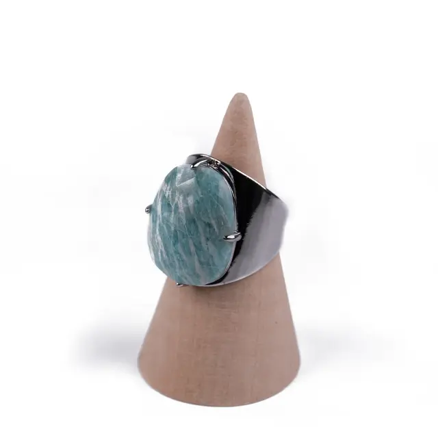 Natural amazonite in a Triballe ring