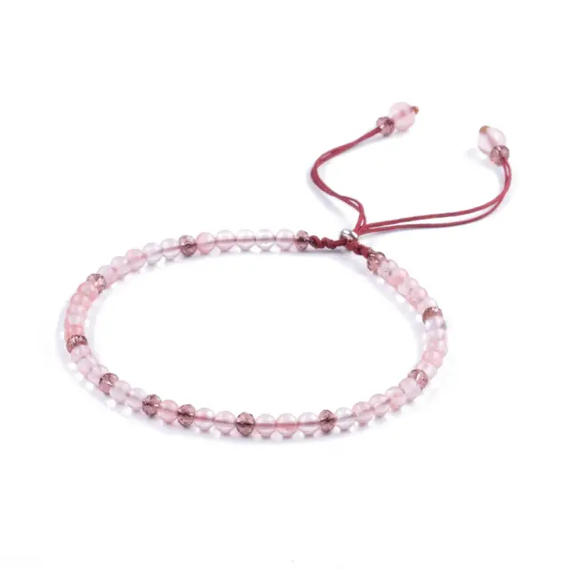 Natural rose quartz in a Triballe bracelet