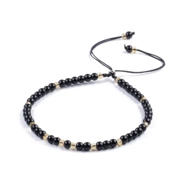 Natural black onyx in a Triballe bracelet