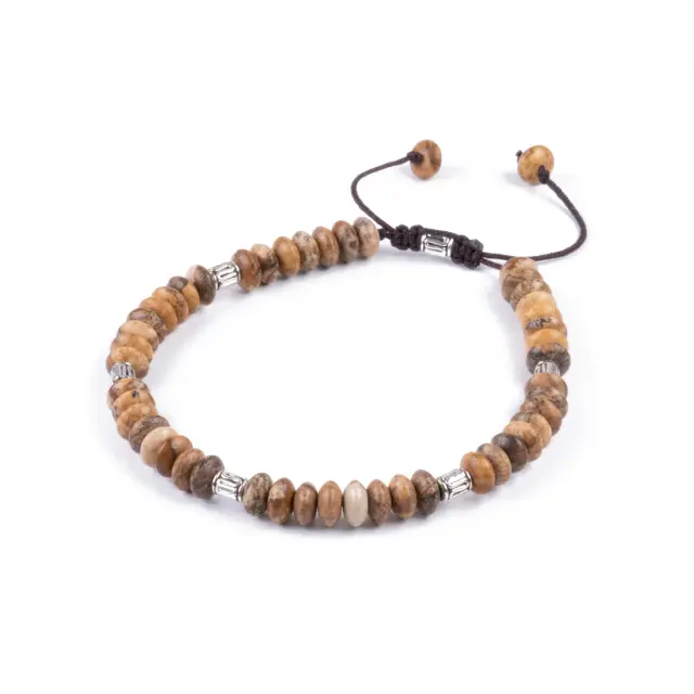 Natural jasper in a Triballe bracelet