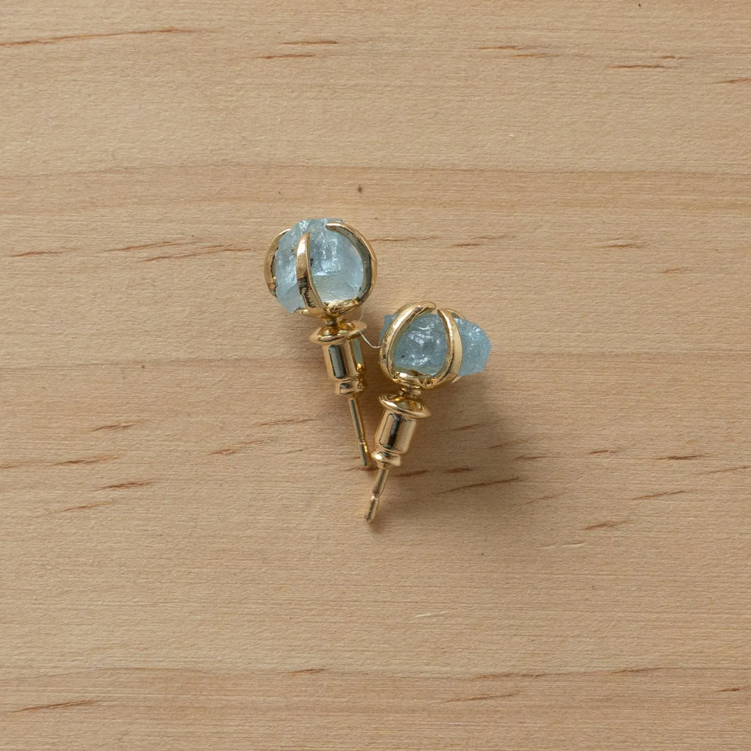 Aros Minimalistas de Aguamarina