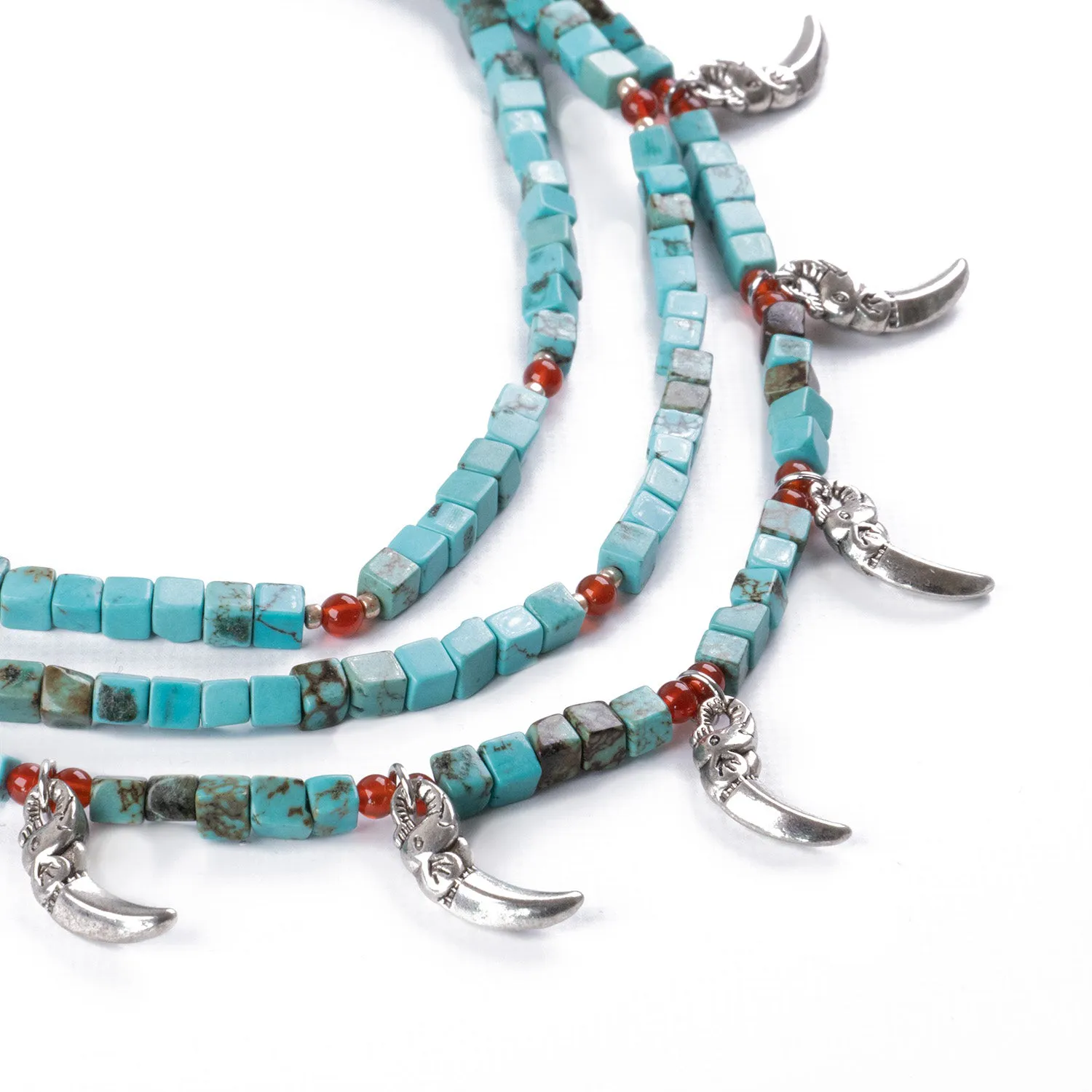 Collar de Turquesa con Dijes Elefante