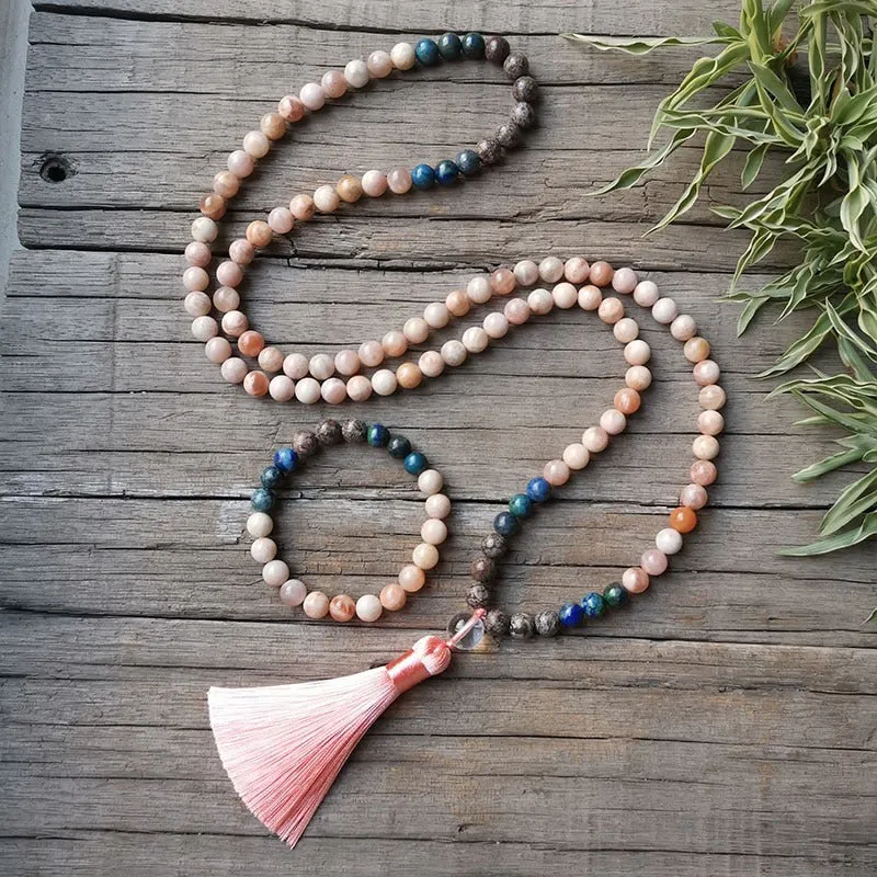 Conjunto Collar y Pulsera de Cuarzo y Piedra del Sol