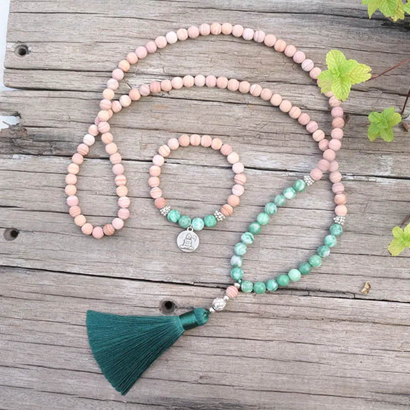 Conjunto Collar y Pulsera de Intención en Jadeíta