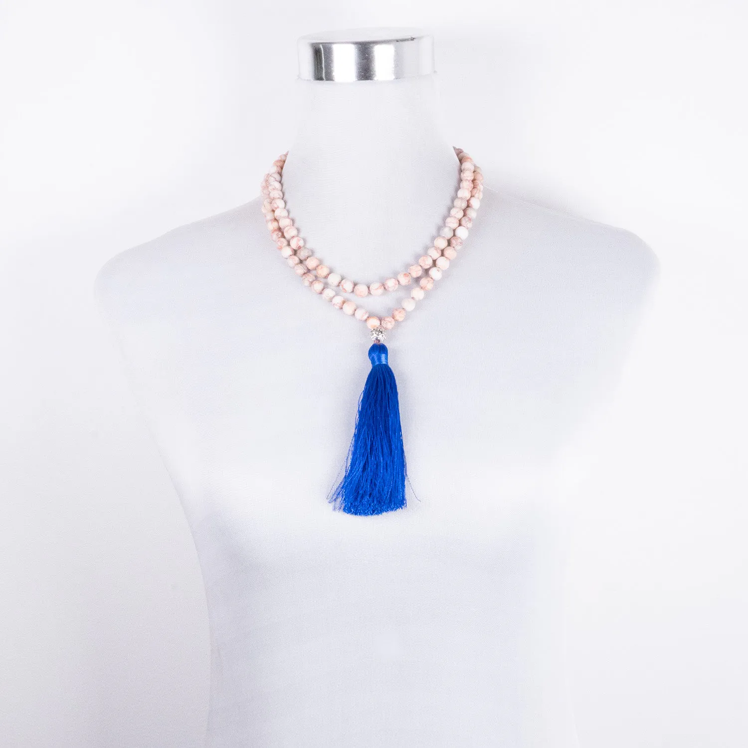 Collar de Intención Jaspe con Borla Azul