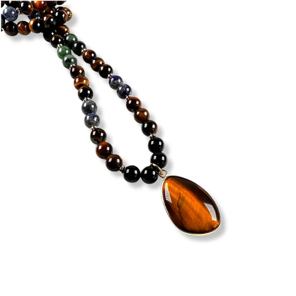 Collar de Intención Ónix, Lapislázuli y Ojo de Tigre