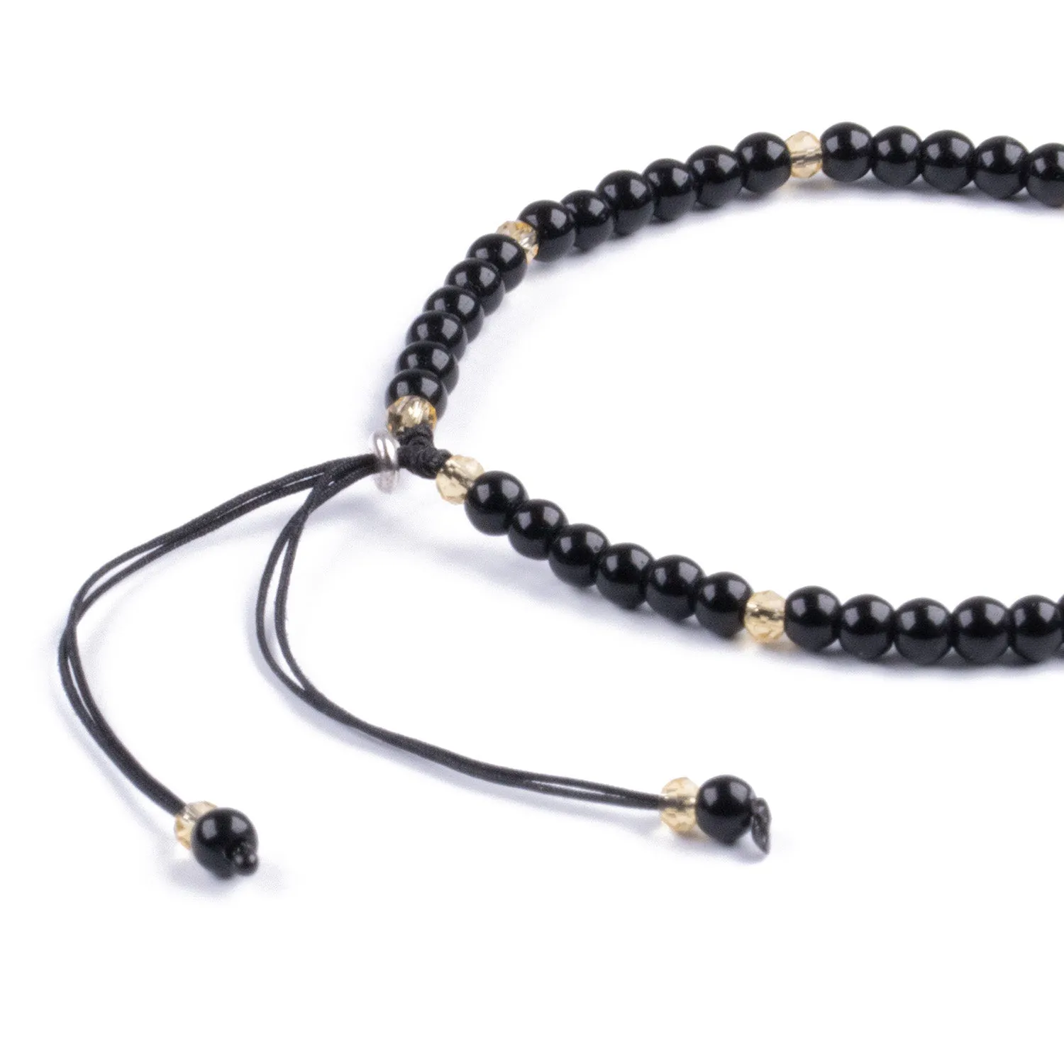 Pulsera Minimalista de Ónix Negro y Plata 925
