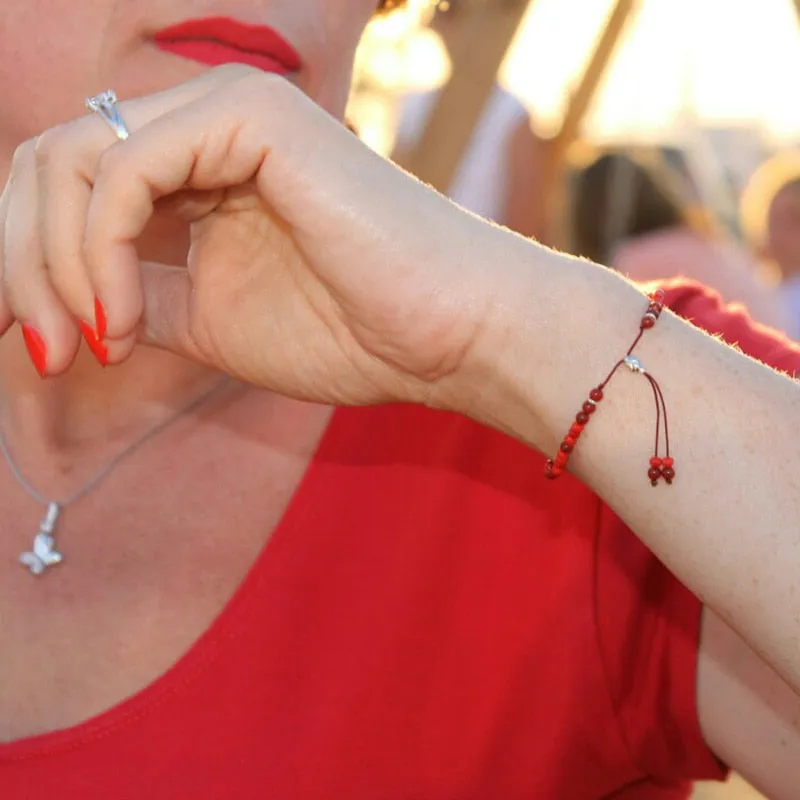 Pulsera Minimalista de Ónix Rojo y Ágata Roja