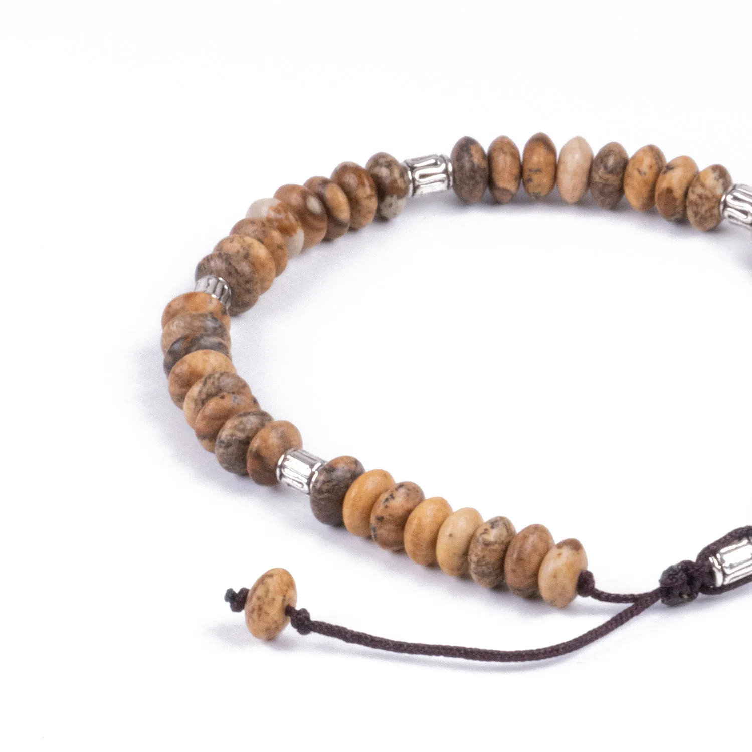 Pulsera de Jaspe Disco 5mm para Hombre