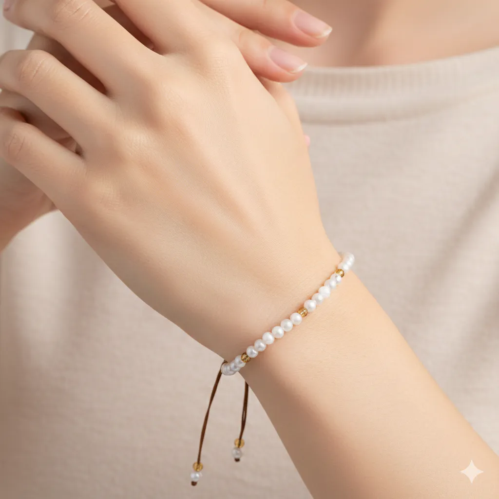 Pulsera Minimalista de Perlas Fantasía