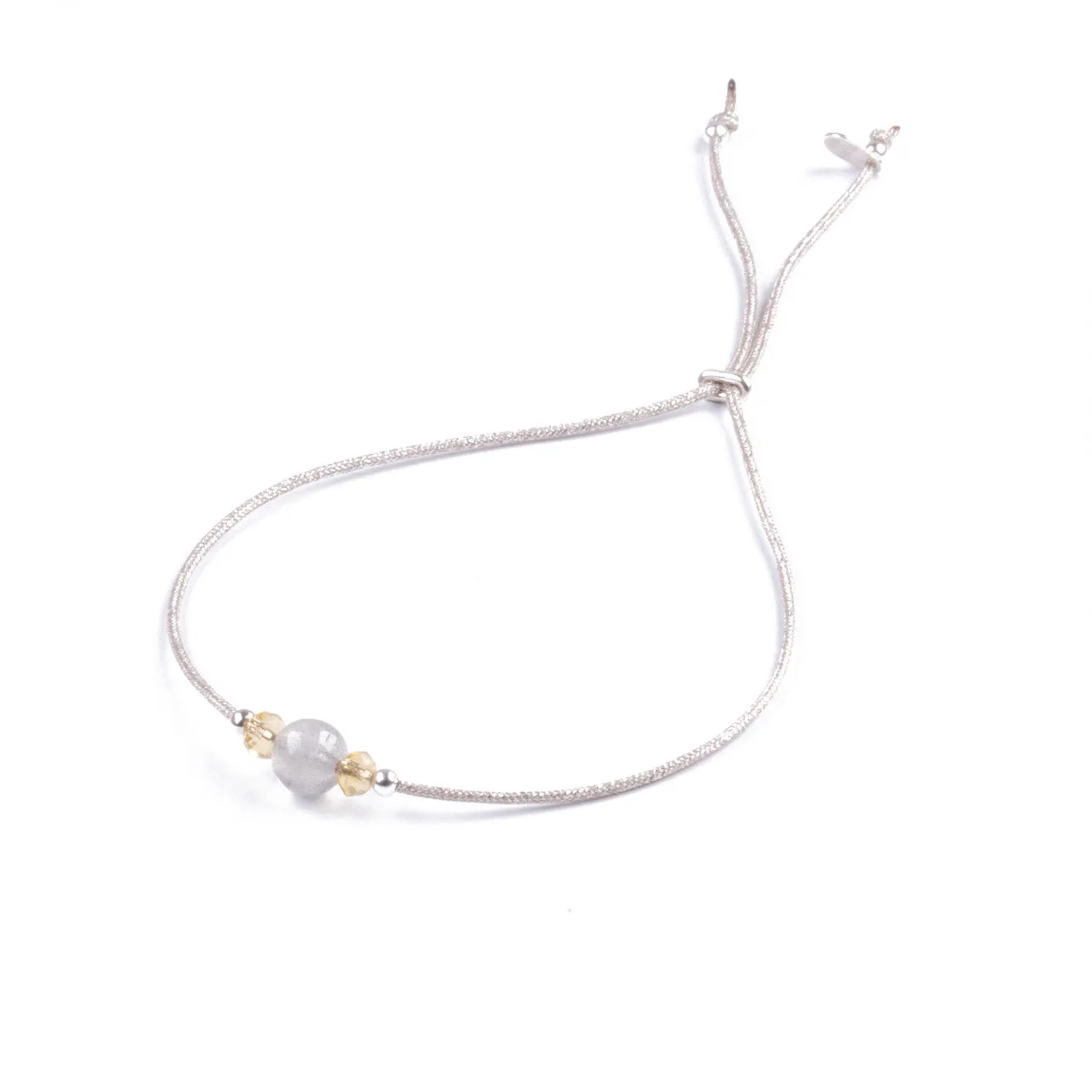 Pulsera Minimalista de Piedra Lunar y Plata 925
